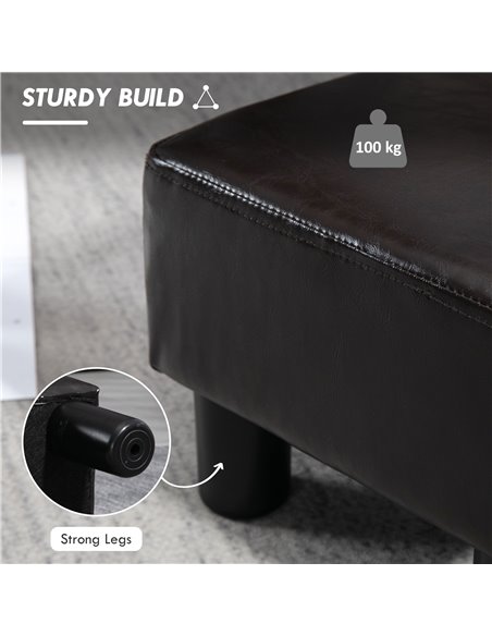 HOMCOM Ottoman Cube Footstool, PU Leather with 4 Plastic Legs, Versatile Furniture for Living Room, 45L x 45W x 45H cm, Black 83 - pic 71507 | FastDaddyshop