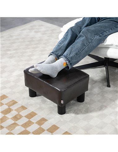 HOMCOM Ottoman Cube Footstool, PU Leather with 4 Plastic Legs, Versatile Furniture for Living Room, 45L x 45W x 45H cm, Black 83