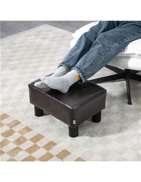 HOMCOM Ottoman Cube Footstool, PU Leather with 4 Plastic Legs, Versatile Furniture for Living Room, 45L x 45W x 45H cm, Black 83 - pic 71508 | FastDaddyshop