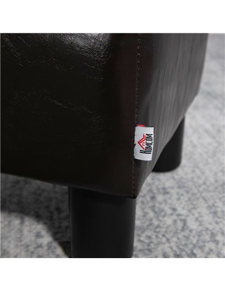HOMCOM Ottoman Cube Footstool, PU Leather with 4 Plastic Legs, Versatile Furniture for Living Room, 45L x 45W x 45H cm, Black 83 - pic 71511 | FastDaddyshop