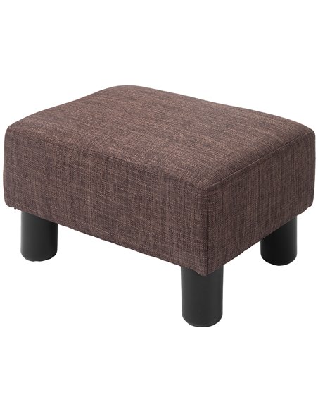 HOMCOM Compact Linen Fabric Ottoman, Modern Footstool Cube with Durable Plastic Legs, Living Room, Brown 833-666V74BN - pic 71512 | FastDaddyshop