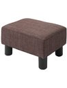HOMCOM Compact Linen Fabric Ottoman, Modern Footstool Cube with Durable Plastic Legs, Living Room, Brown 833-666V74BN