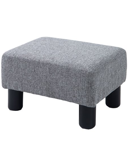 HOMCOM Linen Fabric Footstool Ottoman, Cube Design, with 4 Plastic Legs, Compact and Versatile, Grey 833-666V74GY - pic 71521 | FastDaddyshop