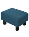 HOMCOM Linen Fabric Ottoman Footstool, Cube Design with 4 Plastic Legs, Comfortable Seating, Blue 833-666V74BU