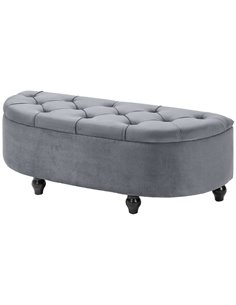 HOMCOM Semi-Circle Bed End Bench Ottoman, Dark Grey 831-410V70CG