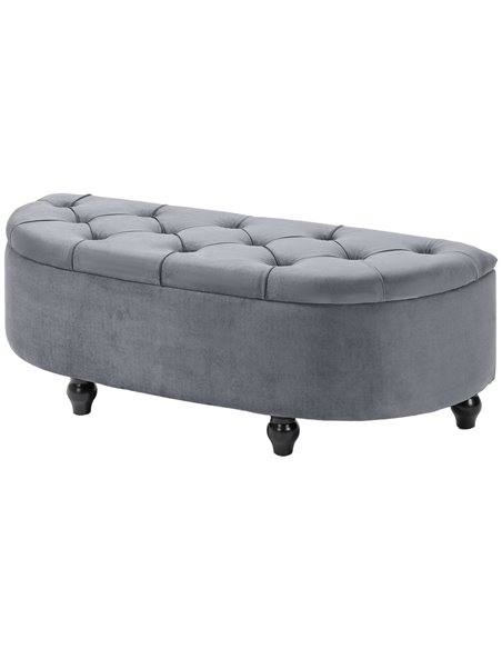 HOMCOM Semi-Circle Bed End Bench Ottoman, Dark Grey 831-410V70CG - pic 71539 | FastDaddyshop