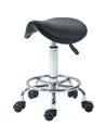 HOMCOM Salon Saddle Stool, Rolling Saddle Chair for Massage, Spa, Clinic, Beauty, Hairdressing and Tattoo, Black 503-009V70BK