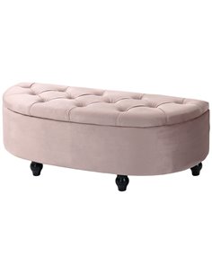 HOMCOM Semi-Circle Bed End Bench Ottoman, Pink 831-410V70PK