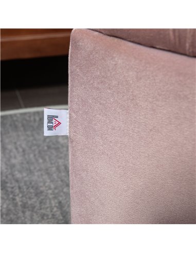 HOMCOM Semi-Circle Bed End Bench Ottoman with Storage Tufted Upholstered Accent Seat Footrest Stool with Rubberwood Legs for Bed