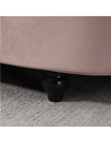 HOMCOM Semi-Circle Bed End Bench Ottoman with Storage Tufted Upholstered Accent Seat Footrest Stool with Rubberwood Legs for Bed