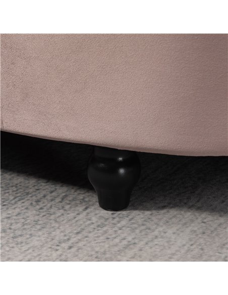 HOMCOM Semi-Circle Bed End Bench Ottoman with Storage Tufted Upholstered Accent Seat Footrest Stool with Rubberwood Legs for Bed - pic 71565 | FastDaddyshop