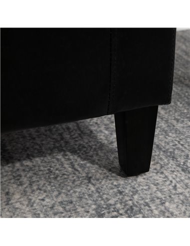 HOMCOM Ottoman Storage Bench, PU Leather Chest with Tufted Lid, Versatile Flip Top, 92L x 40W x 40H cm, Black 838-022V71BK