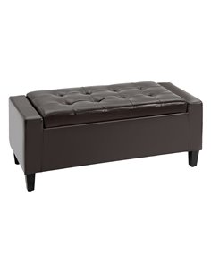 HOMCOM Storage Ottoman Bench, PU Leather, Tufted Design, Flip Top, 92x40cm, Versatile Use, Brown 838-022V71DR