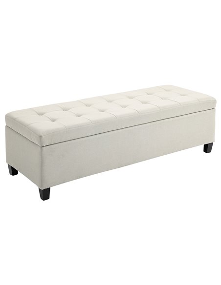 HOMCOM Linen Ottoman Storage Bench, Padded Footrest, Beige 833-150V70BG - pic 71620 | FastDaddyshop