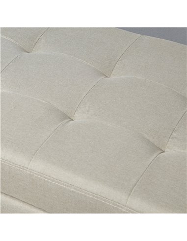 HOMCOM Linen Ottoman Storage Bench, Padded Footrest with Tufted Design, Hinged Lid, Wooden Frame, 125L x 49W x 41.5H cm, Beige 8