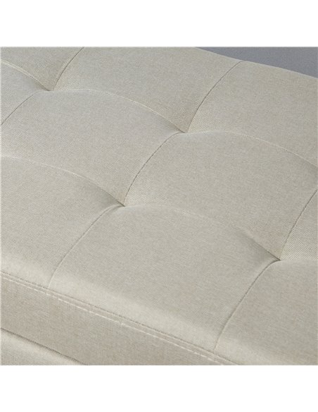 HOMCOM Linen Ottoman Storage Bench, Padded Footrest with Tufted Design, Hinged Lid, Wooden Frame, 125L x 49W x 41.5H cm, Beige 8 - pic 71627 | FastDaddyshop