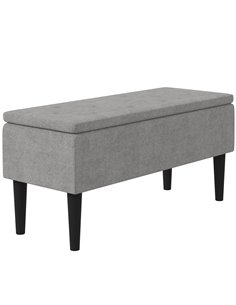 HOMCOM 15" Modern Ottoman Storage Box, Grey 838-417V70GY