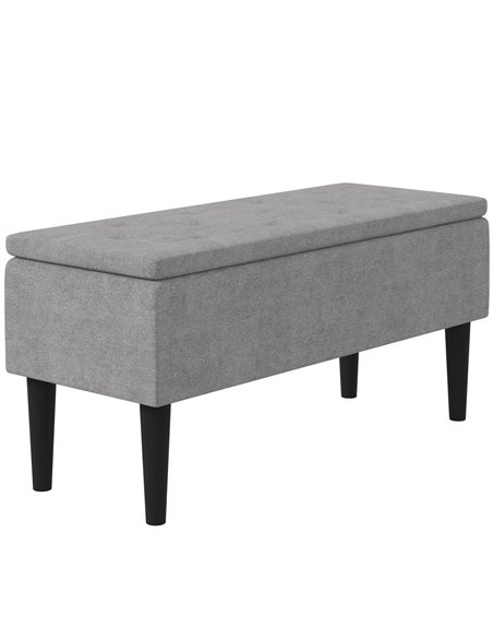 HOMCOM 15" Modern Ottoman Storage Box, Grey 838-417V70GY - pic 71629 | FastDaddyshop