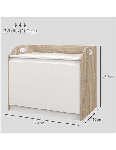 HOMCOM Storage Ottoman, Modern Storage Box with Lift Top and Hidden Space for Entryway, Living Room, Play Room, White 838-090V01