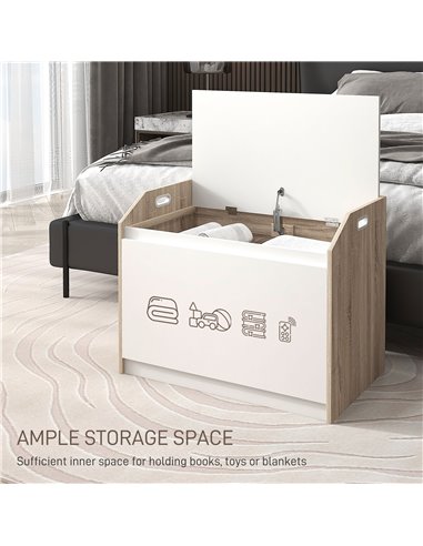 HOMCOM Storage Ottoman, Modern Storage Box with Lift Top and Hidden Space for Entryway, Living Room, Play Room, White 838-090V01
