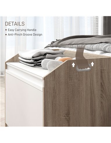 HOMCOM Storage Ottoman, Modern Storage Box with Lift Top and Hidden Space for Entryway, Living Room, Play Room, White 838-090V01