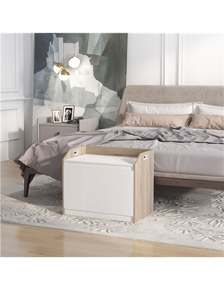 HOMCOM Storage Ottoman, Modern Storage Box with Lift Top and Hidden Space for Entryway, Living Room, Play Room, White 838-090V01 - pic 71644 | FastDaddyshop