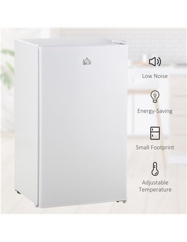 HOMCOM 91 Litre Freestanding Under Counter Fridge with Chiller Box, Reversible Door, Adjustable Thermostat 47.5cm Wide Noise Lev