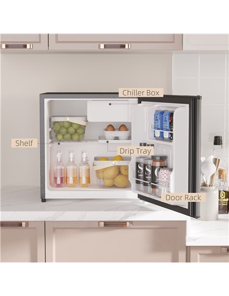 HOMCOM 46L Table Top Fridge, Counter Top Fridge with Chiller Box, Adjustable Temperature, Reversible Door, Mini Fridge 800-155V7 - pic 71696 | FastDaddyshop