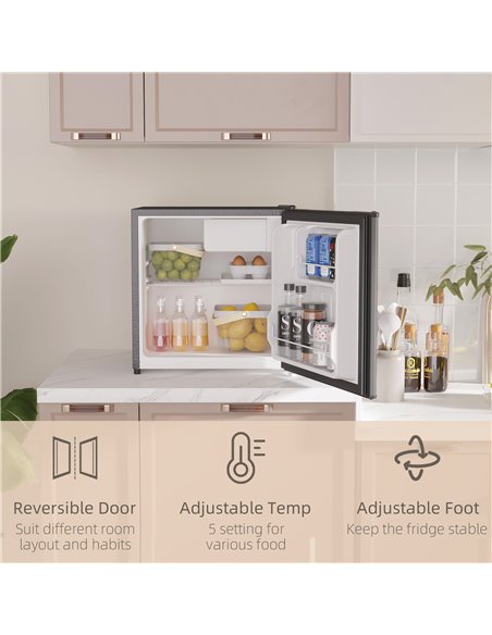 HOMCOM 46L Table Top Fridge, Counter Top Fridge with Chiller Box, Adjustable Temperature, Reversible Door, Mini Fridge 800-155V7 - pic 71697 | FastDaddyshop