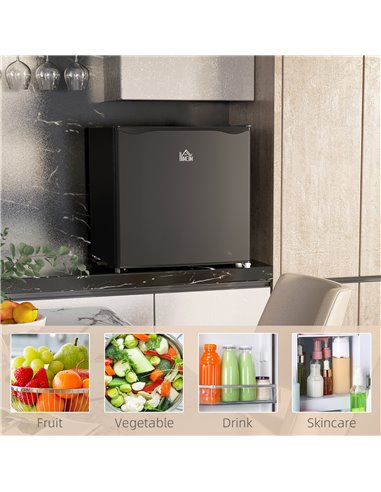 HOMCOM 46L Table Top Fridge, Counter Top Fridge with Chiller Box, Adjustable Temperature, Reversible Door, Mini Fridge 800-155V7