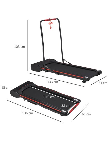 HOMCOM Foldable Walking Machine Treadmill 1-6km/h with LED Display & Remote Control Exercise Fitness for Home Office A90-224V70 - pic 71748 | FastDaddyshop