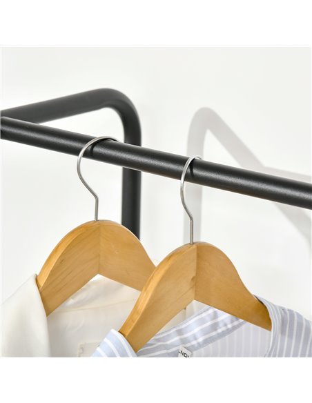 HOMCOM Industrial Hanging Clothes Rail, Clothes Rack with 6 Fabric Drawers, Open Wardrobe Organiser for Hallway, Bedroom and Clo - pic 7175 | FastDaddyshop
