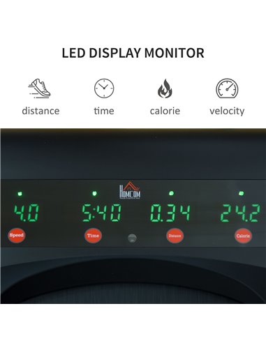 HOMCOM Foldable Walking Machine Treadmill 1-6km/h with LED Display & Remote Control Exercise Fitness for Home Office A90-224V70