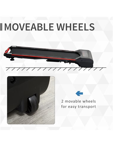 HOMCOM Foldable Walking Machine Treadmill 1-6km/h with LED Display & Remote Control Exercise Fitness for Home Office A90-224V70
