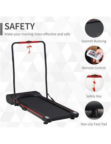 HOMCOM Foldable Walking Machine Treadmill 1-6km/h with LED Display & Remote Control Exercise Fitness for Home Office A90-224V70