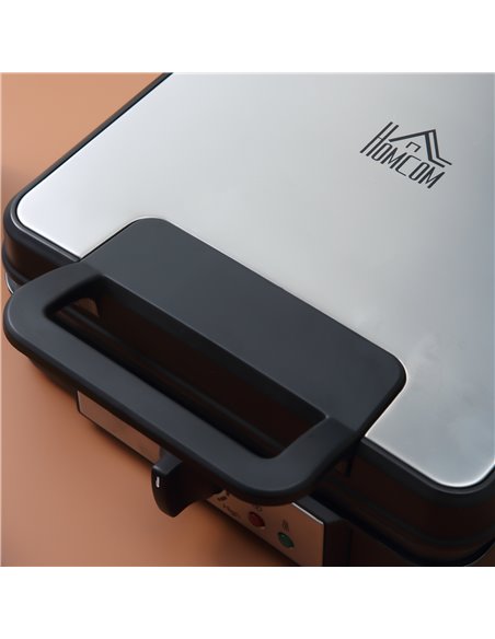 HOMCOM Waffle Maker 4 Slice Iron Machine with Adjustable Temperature, Deep Cooking Plates, Non-stick, 1200W, Black 800-135V70 - pic 71780 | FastDaddyshop
