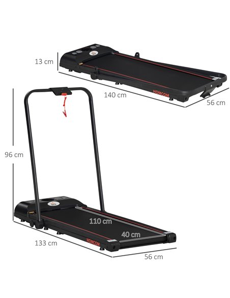 HOMCOM Folding Walking Treadmill for Home, Office, Fitness Studio, Training Room Aerobic Walking Exercise Machine LED Display A9 - pic 71784 | FastDaddyshop