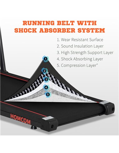 HOMCOM Folding Walking Treadmill for Home, Office, Fitness Studio, Training Room Aerobic Walking Exercise Machine LED Display A9