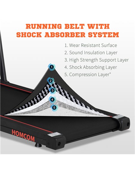 HOMCOM Folding Walking Treadmill for Home, Office, Fitness Studio, Training Room Aerobic Walking Exercise Machine LED Display A9 - pic 71788 | FastDaddyshop