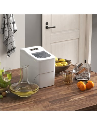 HOMCOM Bullet Ice Cube Maker Portable, Automatic Cleaning, 9 Cubes per 8 Minutes, Visible Window, White 800-063V70WT