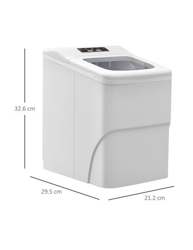 HOMCOM Bullet Ice Cube Maker Portable, Automatic Cleaning, 9 Cubes per 8 Minutes, Visible Window, White 800-063V70WT