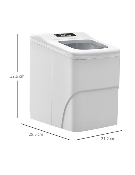 HOMCOM Bullet Ice Cube Maker Portable, Automatic Cleaning, 9 Cubes per 8 Minutes, Visible Window, White 800-063V70WT - pic 71811 | FastDaddyshop