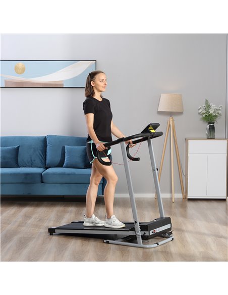 HOMCOM 10km/h Unisex Electric Treadmill, Folding Indoor Cardio Treadmill, 1.25HP Motorised Running Jogging Walking Machine, w/ 3 - pic 71828 | FastDaddyshop