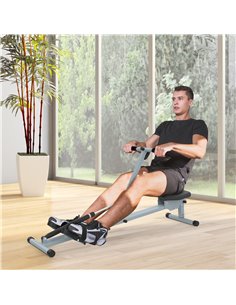 HOMCOM Rowing Machine with Monitor, Grey A91-048 2