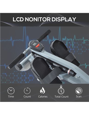 HOMCOM Rowing Machine W/ Monitor A91-048