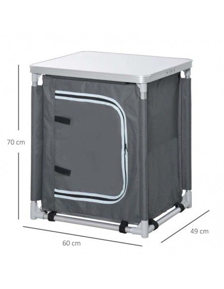 Outsunny 2-Shelf Camping Cupboard Wardrobe with Carrying Bag - pic 7188 | FastDaddyshop