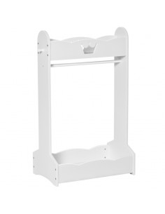 Homccom Kids Wooden Clothes Wardrobe with Storage Shelves, White