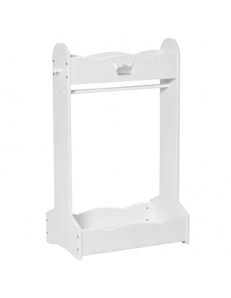 Homccom Kids Wooden Clothes Wardrobe with Storage Shelves, White - pic 7189 | FastDaddyshop