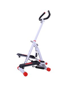 HOMCOM Foldable Stepper with Handle Hand Grip, White-Red A90-148