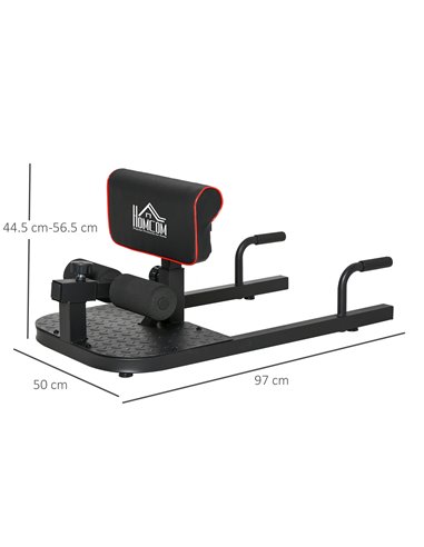 HOMCOM 3-in-1 Padded Push Up Sit Up Deep Sissy Squat Machine Home Gym Work Out Leg Fitness Equipment, Black A91-069